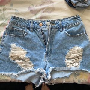 Cut off denim shorts
